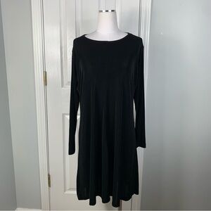 Flax By Jeanne Engelhart Women’s Size Large Black Long Sleeve Lagenlook Dress